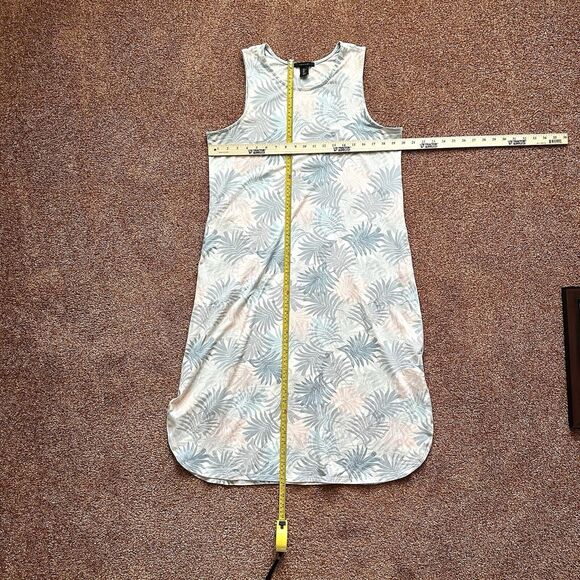 Tahari Dress Lg Sleeveless Pullover Midi Stretchy Tropical Palm Leaves Hawaiian - Picture 5 of 8